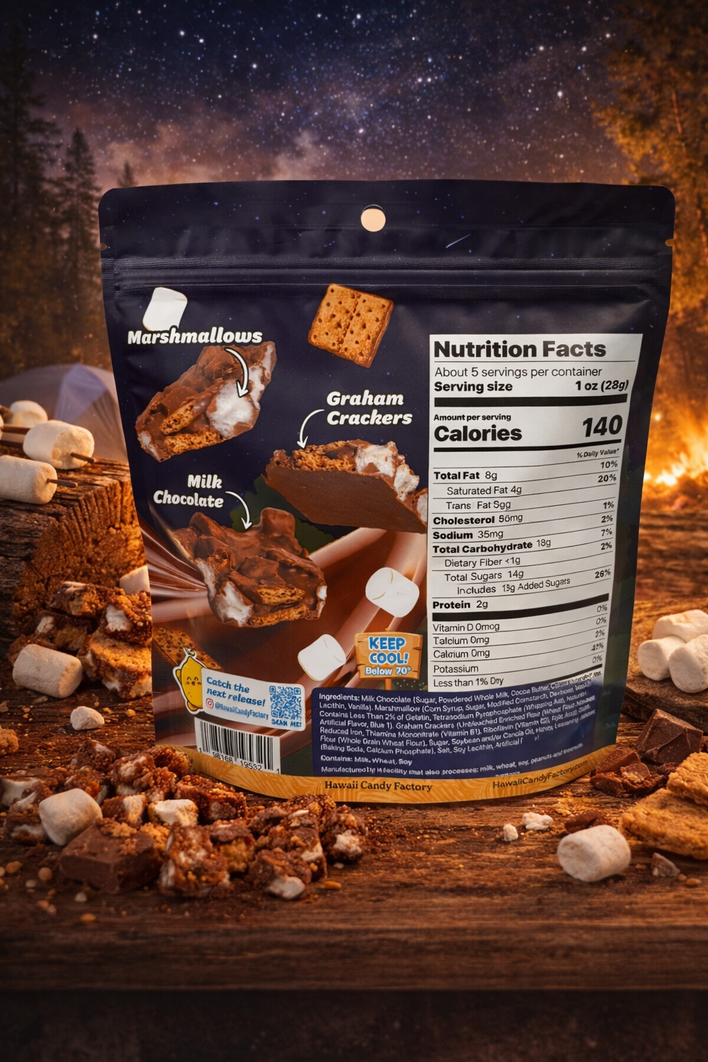 NOMS Hawaii Campfire Smores Chocolate Bark